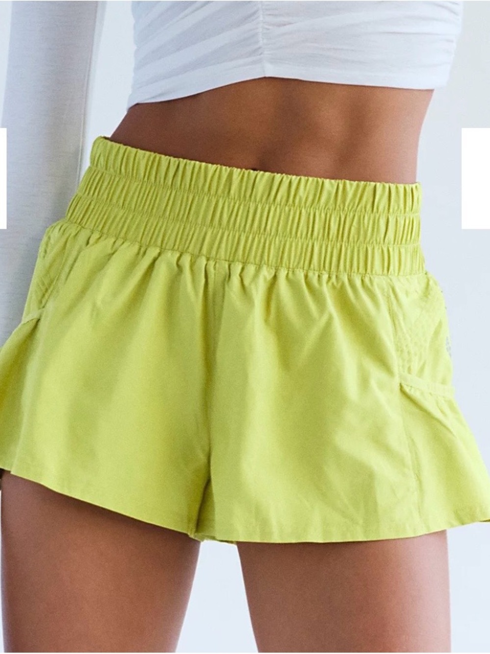 Free People Movement Get Your Flirt on Women’s Shorts -neon yellow sz M